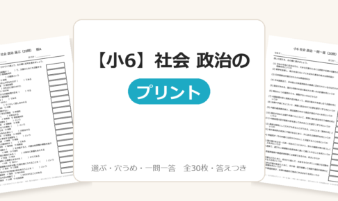 【小6】社会 政治のプリント